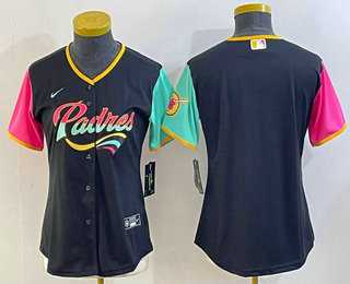 Womens San Diego Padres Blank Black 2022 City Connect Cool Base Stitched Jersey